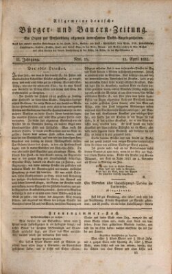 Allgemeine deutsche Bürger- und Bauern-Zeitung (Bauern-Zeitung aus Frauendorf) Mittwoch 11. April 1832