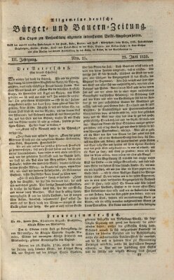 Allgemeine deutsche Bürger- und Bauern-Zeitung (Bauern-Zeitung aus Frauendorf) Sonntag 23. Juni 1833