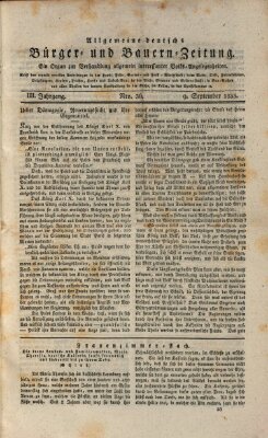 Allgemeine deutsche Bürger- und Bauern-Zeitung (Bauern-Zeitung aus Frauendorf) Montag 9. September 1833