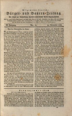 Allgemeine deutsche Bürger- und Bauern-Zeitung (Bauern-Zeitung aus Frauendorf) Dienstag 19. November 1833