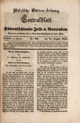 Pfälzische Garten-Zeitung Montag 11. August 1845