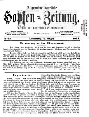 Allgemeine bayrische Hopfen-Zeitung (Allgemeine Hopfen-Zeitung) Donnerstag 6. August 1863