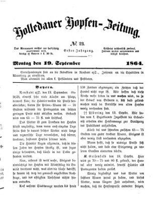 Allgemeine Hopfen-Zeitung Montag 19. September 1864