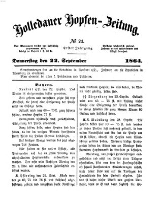 Allgemeine Hopfen-Zeitung Donnerstag 22. September 1864