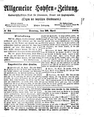 Allgemeine Hopfen-Zeitung Sonntag 30. April 1865