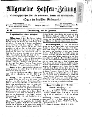Allgemeine Hopfen-Zeitung Donnerstag 8. Februar 1866