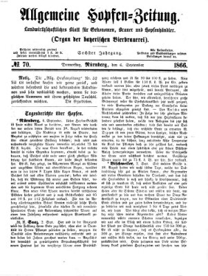 Allgemeine Hopfen-Zeitung Donnerstag 6. September 1866