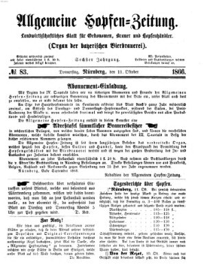 Allgemeine Hopfen-Zeitung Donnerstag 11. Oktober 1866