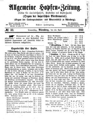 Allgemeine Hopfen-Zeitung Donnerstag 30. April 1868