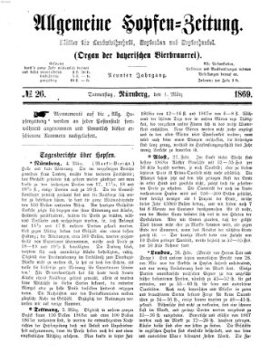 Allgemeine Hopfen-Zeitung Donnerstag 4. März 1869