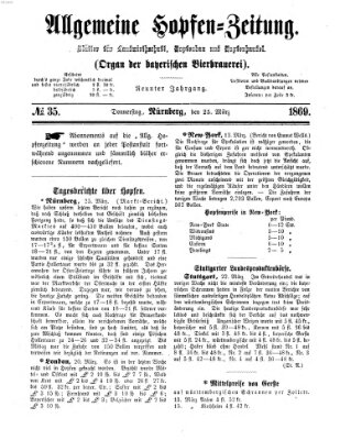 Allgemeine Hopfen-Zeitung Donnerstag 25. März 1869