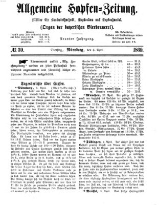 Allgemeine Hopfen-Zeitung Dienstag 6. April 1869