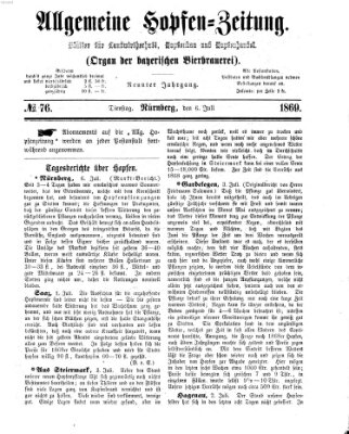 Allgemeine Hopfen-Zeitung Dienstag 6. Juli 1869