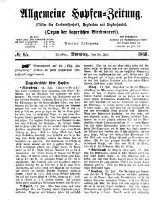 Allgemeine Hopfen-Zeitung Samstag 24. Juli 1869