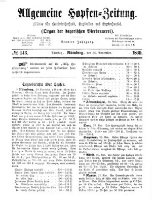 Allgemeine Hopfen-Zeitung Dienstag 30. November 1869