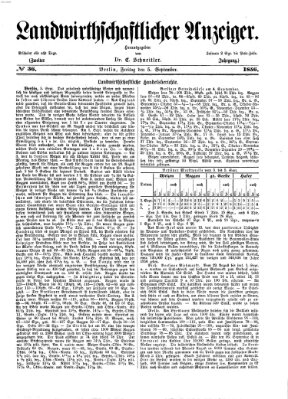 Landwirthschaftliche Zeitung für Nord- und Mittel-Deutschland Freitag 5. September 1856