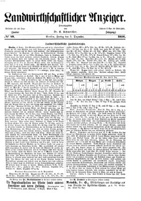 Landwirthschaftliche Zeitung für Nord- und Mittel-Deutschland Freitag 5. Dezember 1856
