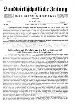 Landwirthschaftliche Zeitung für Nord- und Mittel-Deutschland Freitag 25. Dezember 1857