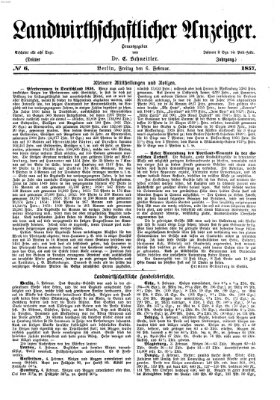 Landwirthschaftliche Zeitung für Nord- und Mittel-Deutschland Freitag 6. Februar 1857