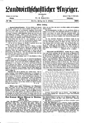 Landwirthschaftliche Zeitung für Nord- und Mittel-Deutschland Freitag 2. Oktober 1857