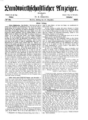 Landwirthschaftliche Zeitung für Nord- und Mittel-Deutschland Freitag 25. Dezember 1857