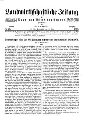 Landwirthschaftliche Zeitung für Nord- und Mittel-Deutschland Donnerstag 22. Juli 1858