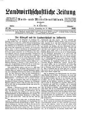 Landwirthschaftliche Zeitung für Nord- und Mittel-Deutschland Donnerstag 10. März 1859