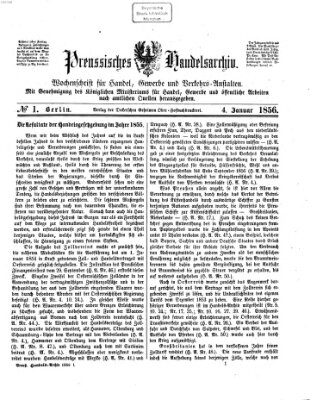 Preußisches Handels-Archiv Freitag 4. Januar 1856