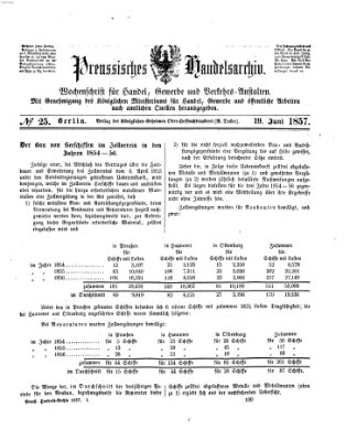 Preußisches Handels-Archiv Freitag 19. Juni 1857