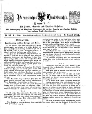 Preußisches Handels-Archiv Freitag 9. August 1861