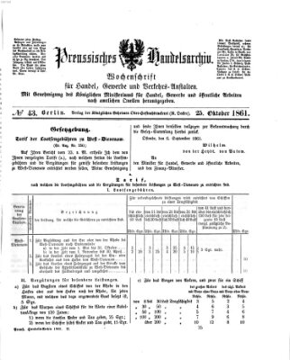 Preußisches Handels-Archiv Freitag 25. Oktober 1861