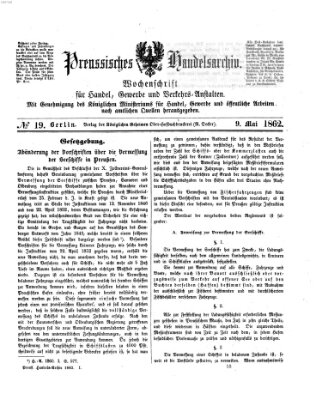 Preußisches Handels-Archiv Freitag 9. Mai 1862