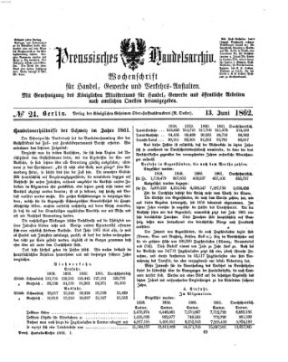 Preußisches Handels-Archiv Freitag 13. Juni 1862