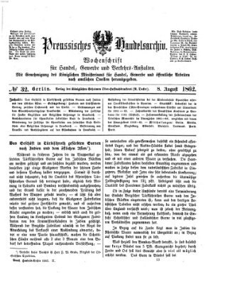 Preußisches Handels-Archiv Freitag 8. August 1862