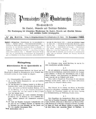 Preußisches Handels-Archiv Freitag 28. November 1862