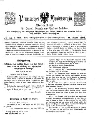 Preußisches Handels-Archiv Freitag 14. August 1863