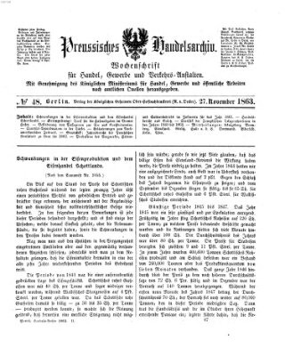 Preußisches Handels-Archiv Freitag 27. November 1863