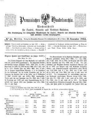 Preußisches Handels-Archiv Freitag 25. November 1864