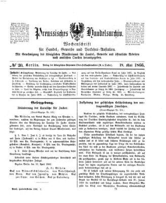 Preußisches Handels-Archiv Freitag 18. Mai 1866