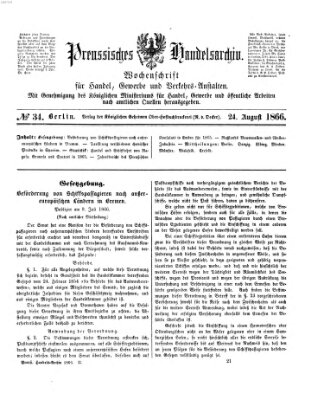 Preußisches Handels-Archiv Freitag 24. August 1866