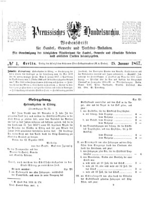 Preußisches Handels-Archiv Freitag 25. Januar 1867