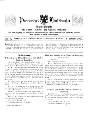 Preußisches Handels-Archiv Freitag 8. Februar 1867
