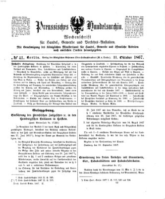 Preußisches Handels-Archiv Freitag 11. Oktober 1867