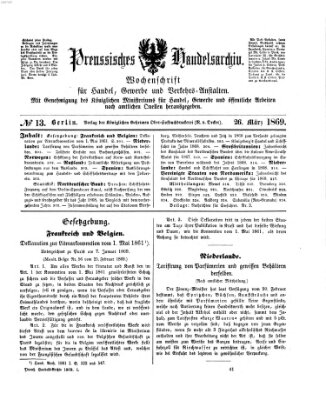Preußisches Handels-Archiv Freitag 26. März 1869