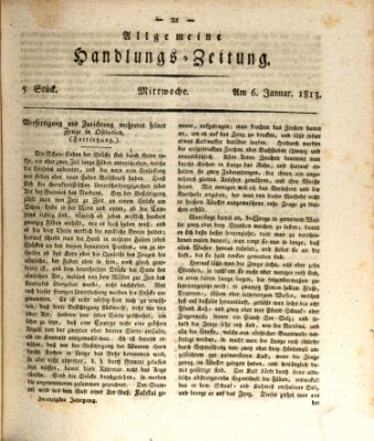 Allgemeine Handlungs-Zeitung Mittwoch 6. Januar 1813