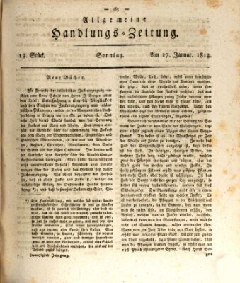 Allgemeine Handlungs-Zeitung Sonntag 17. Januar 1813