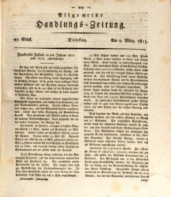Allgemeine Handlungs-Zeitung Dienstag 9. März 1813