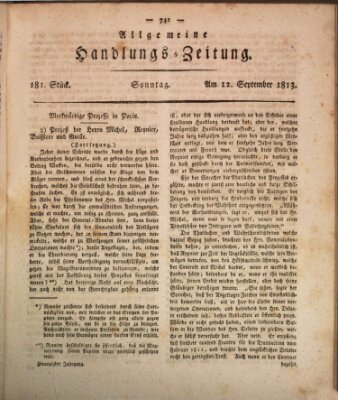 Allgemeine Handlungs-Zeitung Sonntag 12. September 1813