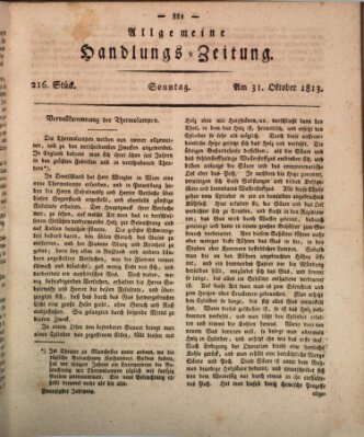 Allgemeine Handlungs-Zeitung Sonntag 31. Oktober 1813