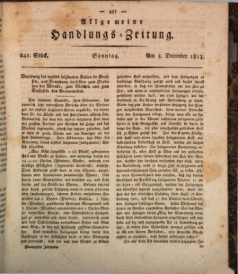Allgemeine Handlungs-Zeitung Sonntag 5. Dezember 1813